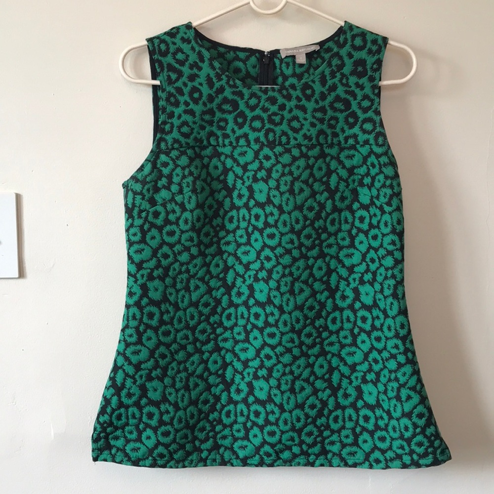 Banana Republic Green and Black Sleeveless Blouse